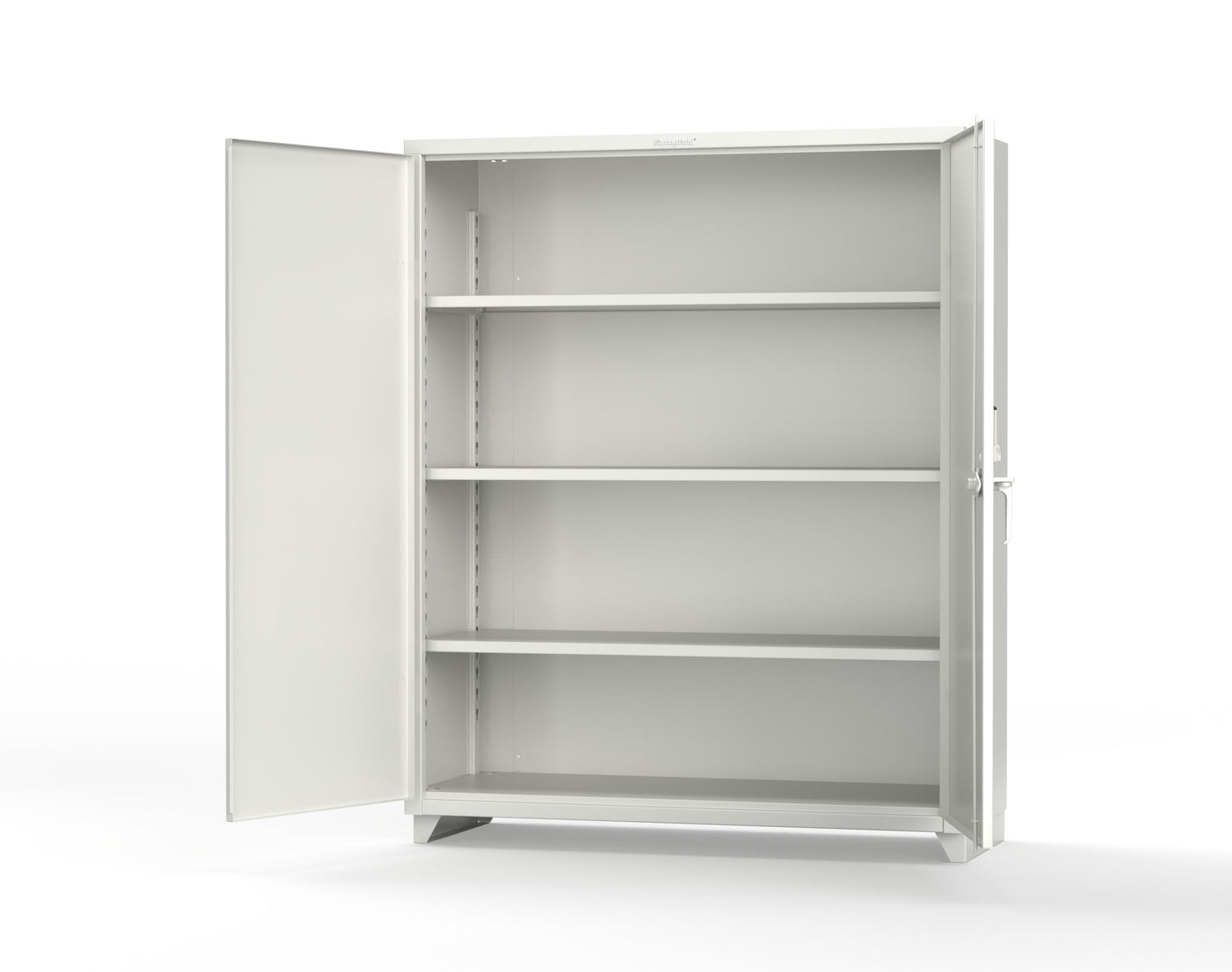 Extra Heavy Duty 14 GA Cabinet with 3 Shelves Secured by Keyless Entry Lock - 60 In. W x 24 In. D x 75 In. H - 56-243-EK-L-9003