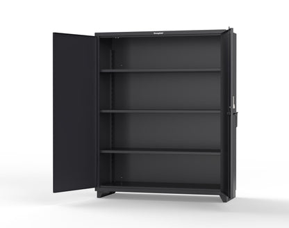 Extra Heavy Duty 14 GA Cabinet with 3 Shelves Secured by Keyless Entry Lock - 60 In. W x 24 In. D x 75 In. H - 56-243-EK-L-9005