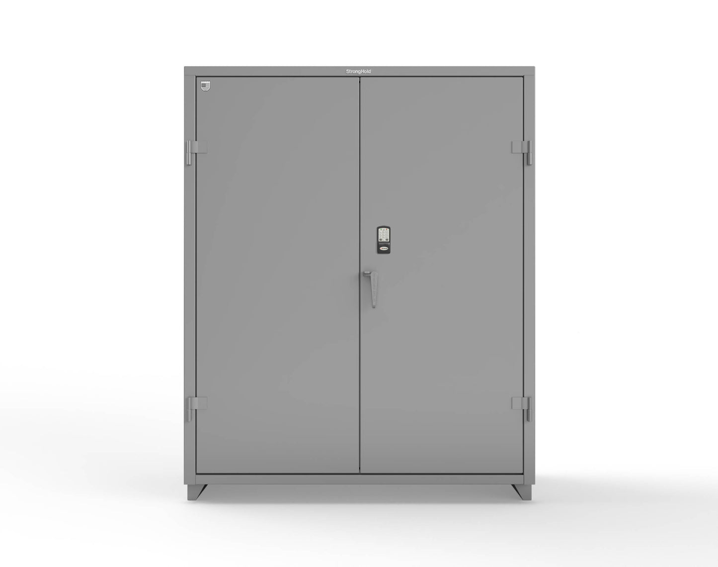 Extra Heavy Duty 14 GA Cabinet with 3 Shelves Secured by Electronic Lock & Card Reader (HID iClass) - 60 In. W x 24 In. D x 75 In. H - 56-243-PI-L-7037