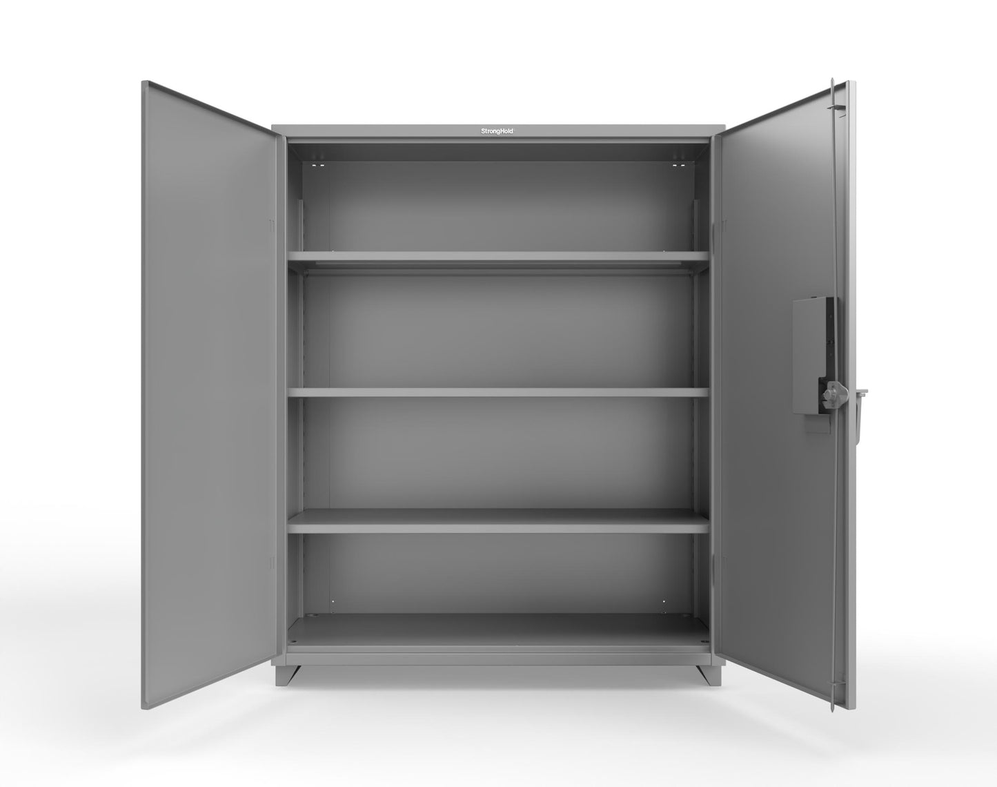 Extra Heavy Duty 14 GA Cabinet with 3 Shelves Secured by Electronic Lock & Card Reader (HID iClass) - 60 In. W x 24 In. D x 75 In. H - 56-243-PI-L-7037
