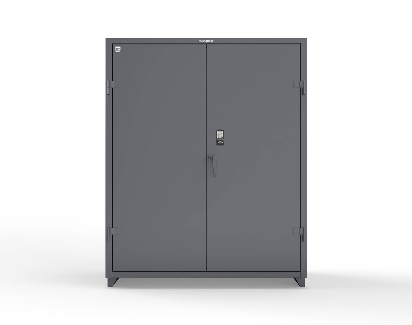 Extra Heavy Duty 14 GA Cabinet with 3 Shelves Secured by Electronic Lock & Card Reader (HID iClass) - 60 In. W x 24 In. D x 75 In. H - 56-243-PI-L-7024