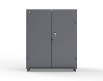 Extra Heavy Duty 14 GA Cabinet with 3 Shelves Secured by Electronic Lock & Card Reader (HID iClass) - 60 In. W x 24 In. D x 75 In. H - 56-243-PI-L-7024