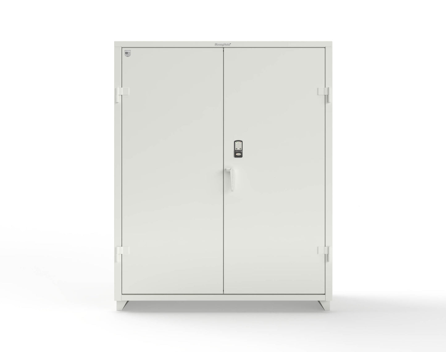 Extra Heavy Duty 14 GA Cabinet with 3 Shelves Secured by Electronic Lock & Card Reader (HID iClass) - 60 In. W x 24 In. D x 75 In. H - 56-243-PI-L-9003
