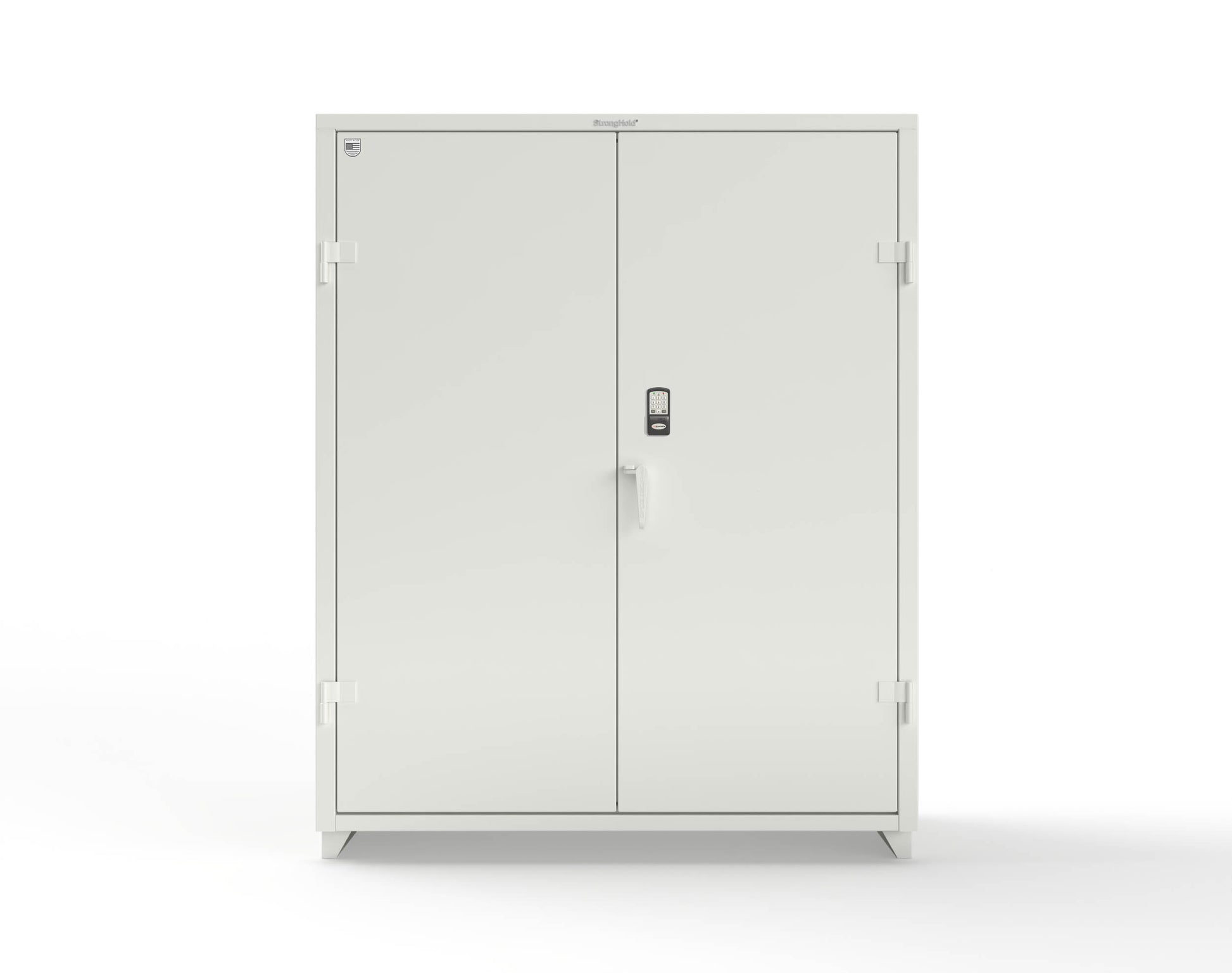 Extra Heavy Duty 14 GA Cabinet with 3 Shelves Secured by Electronic Lock & Card Reader (HID iClass) - 60 In. W x 24 In. D x 75 In. H - 56-243-PI-L-9003