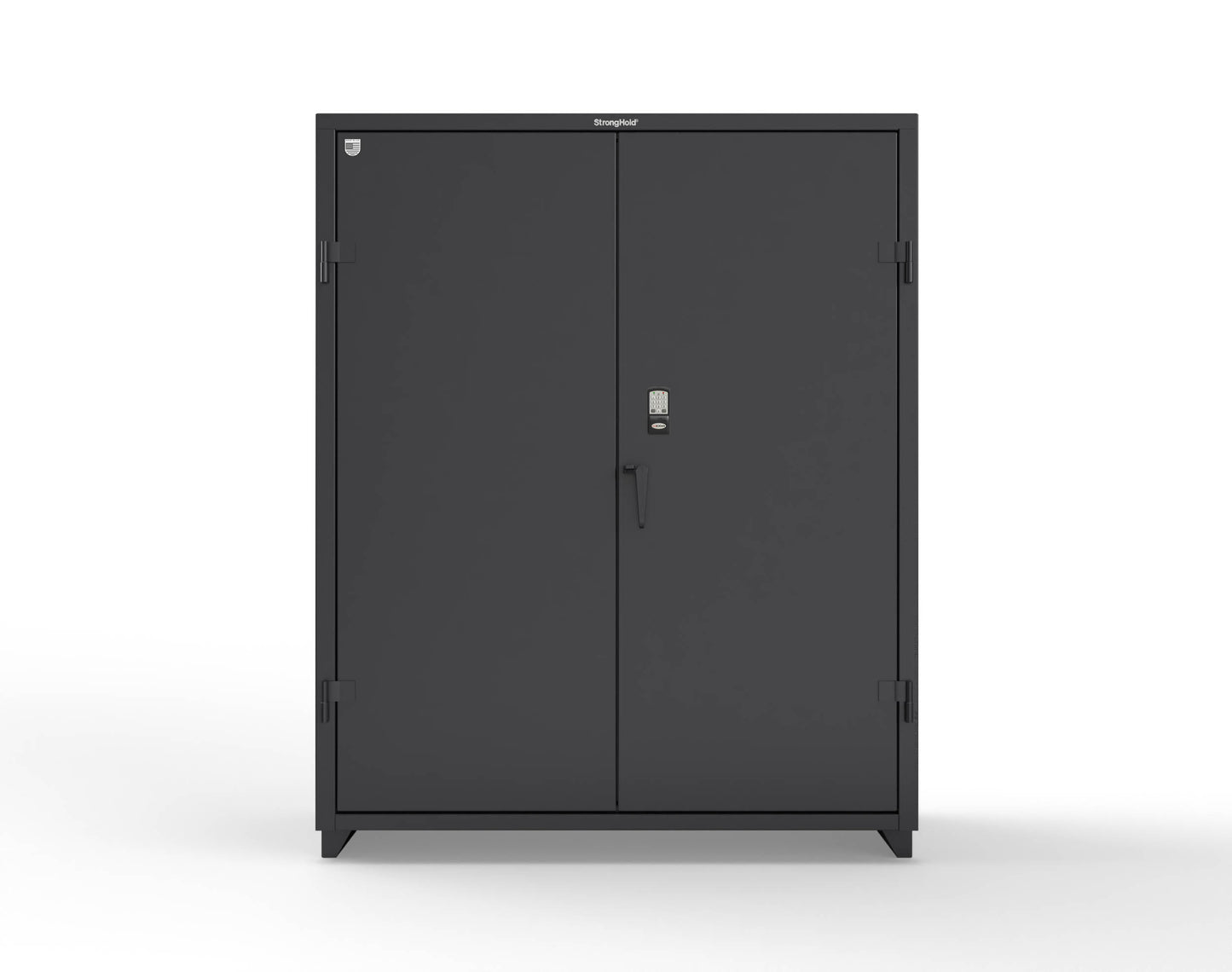 Extra Heavy Duty 14 GA Cabinet with 3 Shelves Secured by Electronic Lock & Card Reader (HID iClass) - 60 In. W x 24 In. D x 75 In. H - 56-243-PI-L-9005
