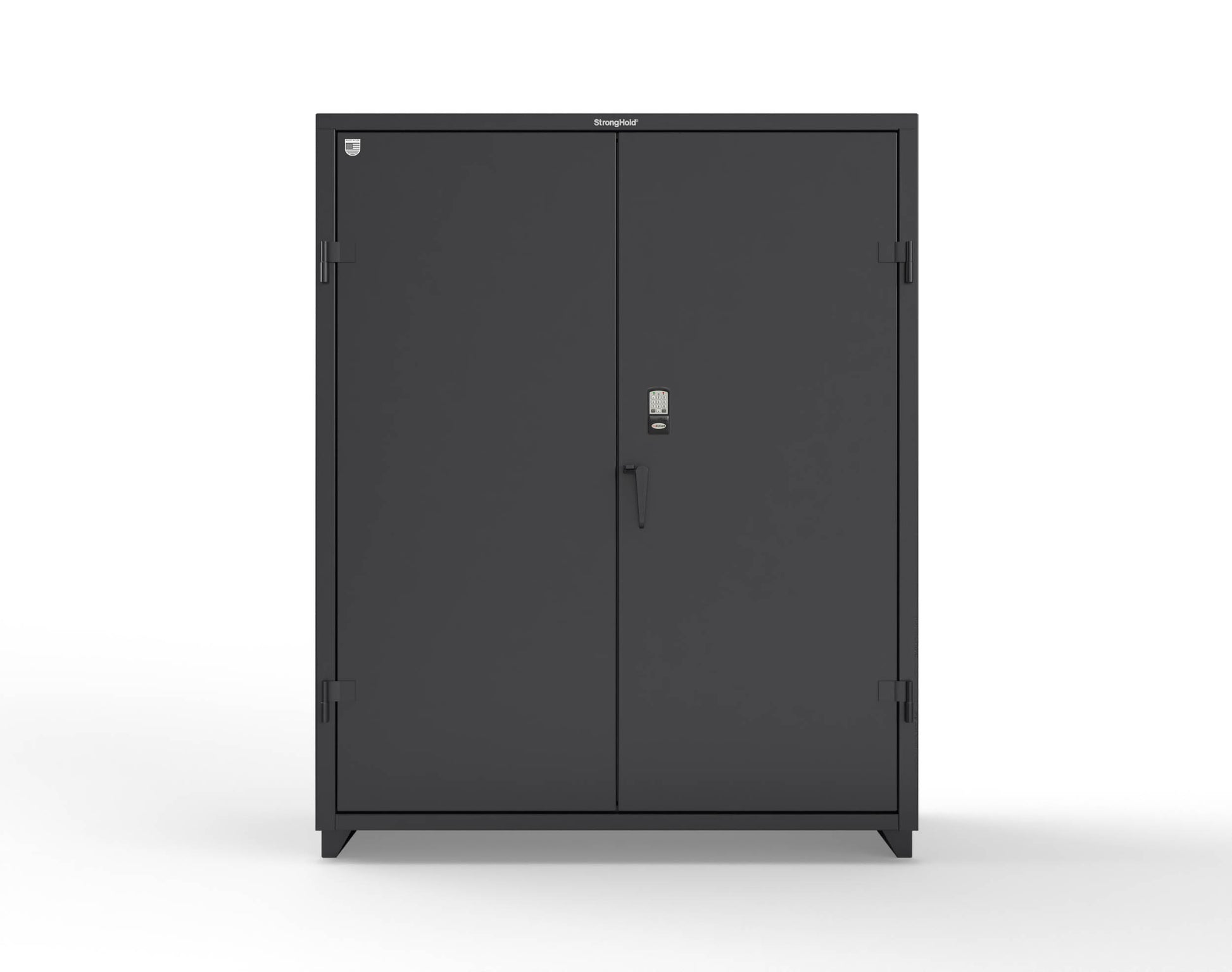 Extra Heavy Duty 14 GA Cabinet with 3 Shelves Secured by Electronic Lock & Card Reader (HID iClass) - 60 In. W x 24 In. D x 75 In. H - 56-243-PI-L-9005