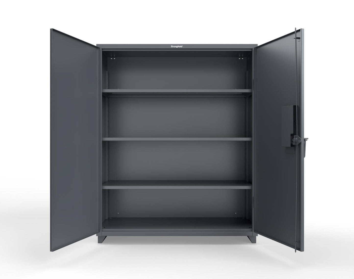 Extra Heavy Duty 14 GA Cabinet with 3 Shelves Secured by Electronic Lock & Card Reader (HID iClass) - 60 In. W x 24 In. D x 75 In. H - 56-243-PI-L-7024