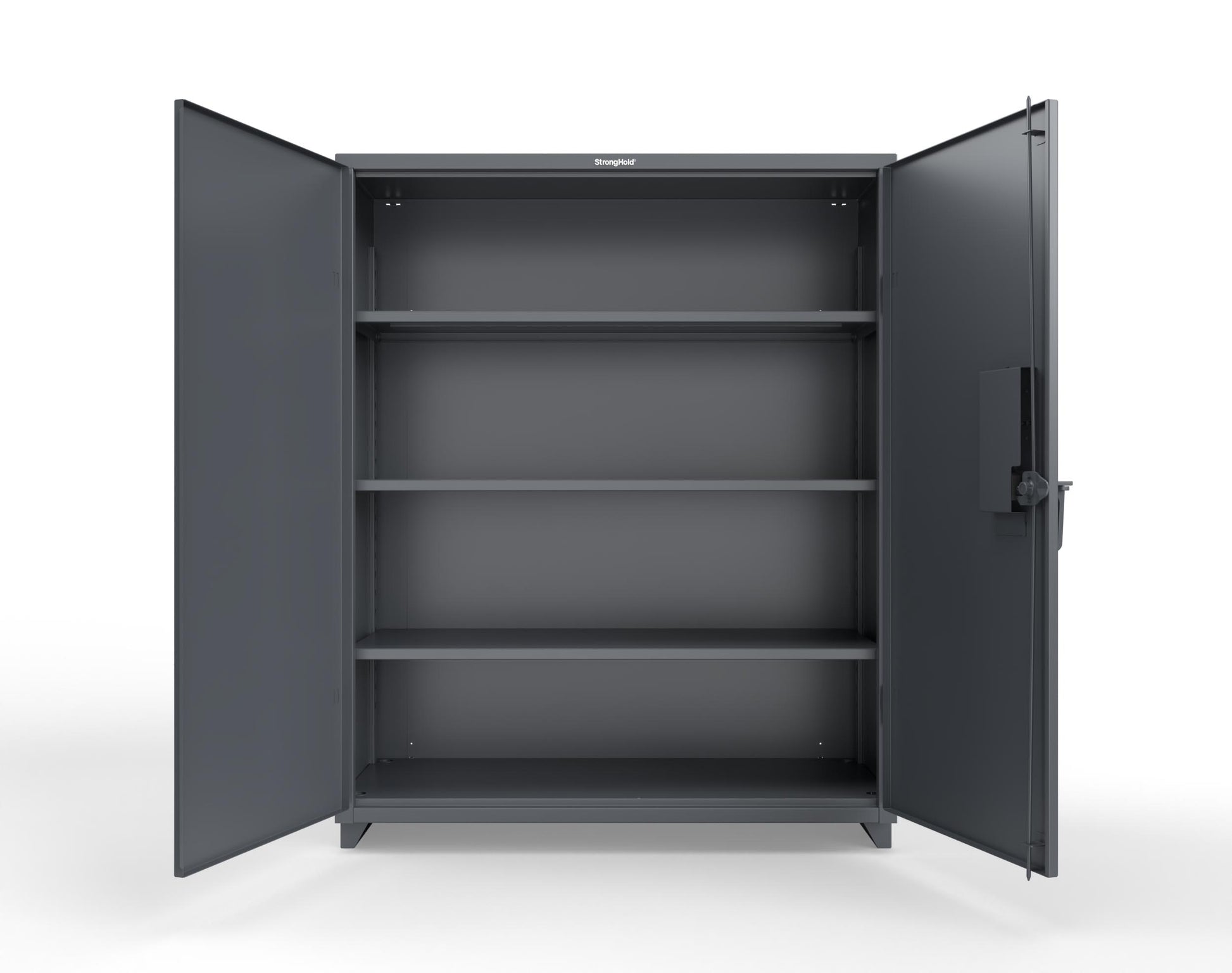 Extra Heavy Duty 14 GA Cabinet with 3 Shelves Secured by Electronic Lock & Card Reader (HID iClass) - 60 In. W x 24 In. D x 75 In. H - 56-243-PI-L-7024