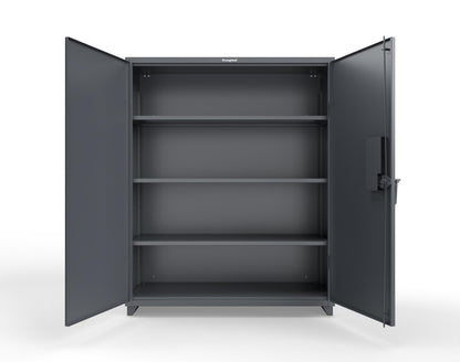 Extra Heavy Duty 14 GA Cabinet with 3 Shelves Secured by Electronic Lock & Card Reader (HID iClass) - 60 In. W x 24 In. D x 75 In. H - 56-243-PI-L-7024
