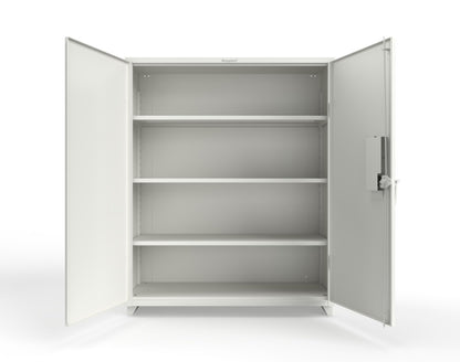 Extra Heavy Duty 14 GA Cabinet with 3 Shelves Secured by Electronic Lock & Card Reader (HID iClass) - 60 In. W x 24 In. D x 75 In. H - 56-243-PI-L-9003
