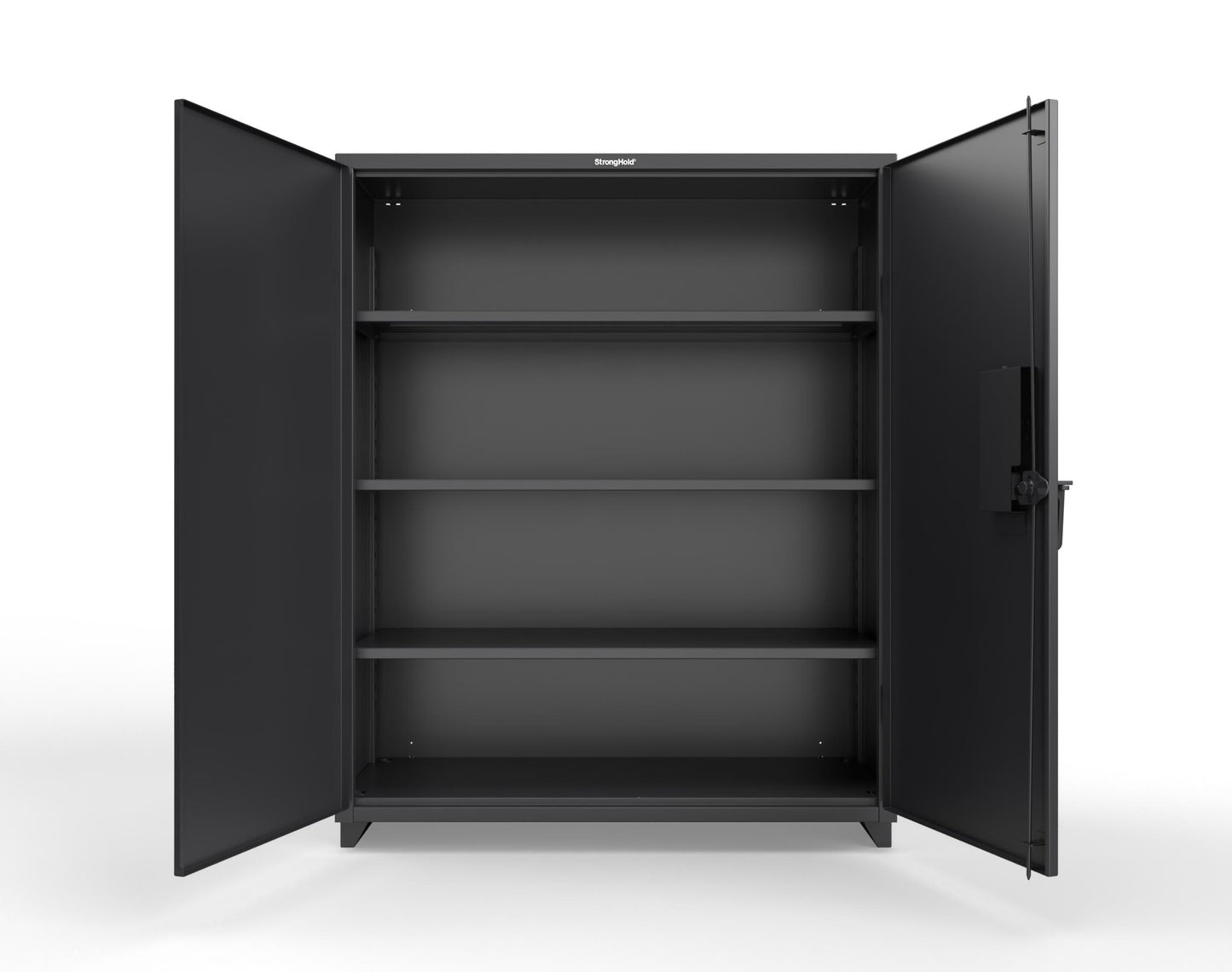 Extra Heavy Duty 14 GA Cabinet with 3 Shelves Secured by Electronic Lock & Card Reader (HID iClass) - 60 In. W x 24 In. D x 75 In. H - 56-243-PI-L-9005