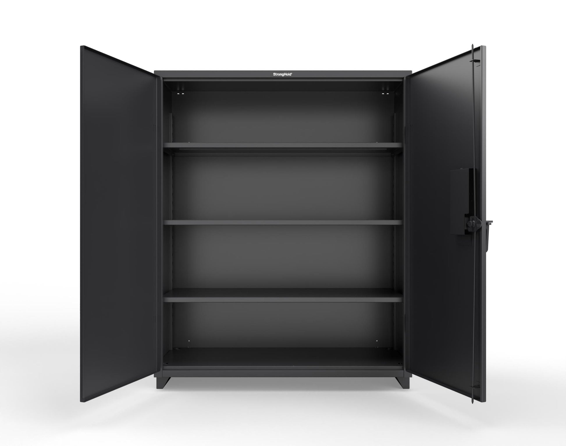 Extra Heavy Duty 14 GA Cabinet with 3 Shelves Secured by Electronic Lock & Card Reader (HID iClass) - 60 In. W x 24 In. D x 75 In. H - 56-243-PI-L-9005