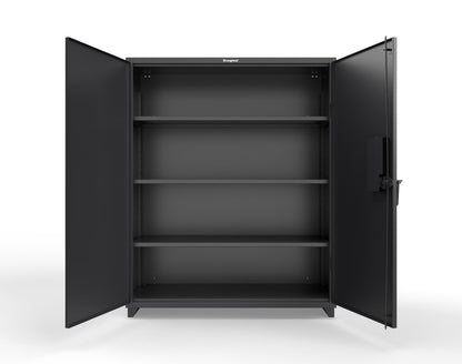 Extra Heavy Duty 14 GA Cabinet with 3 Shelves Secured by Electronic Lock & Card Reader (HID iClass) - 60 In. W x 24 In. D x 75 In. H - 56-243-PI-L-9005