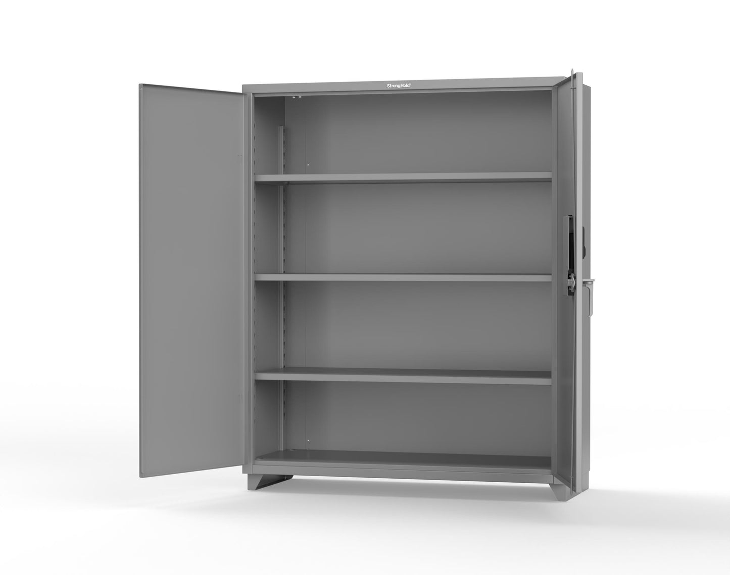 Extra Heavy Duty 14 GA Cabinet with 3 Shelves Secured by Electronic Lock & Card Reader (HID iClass) - 60 In. W x 24 In. D x 75 In. H - 56-243-PI-L-7037
