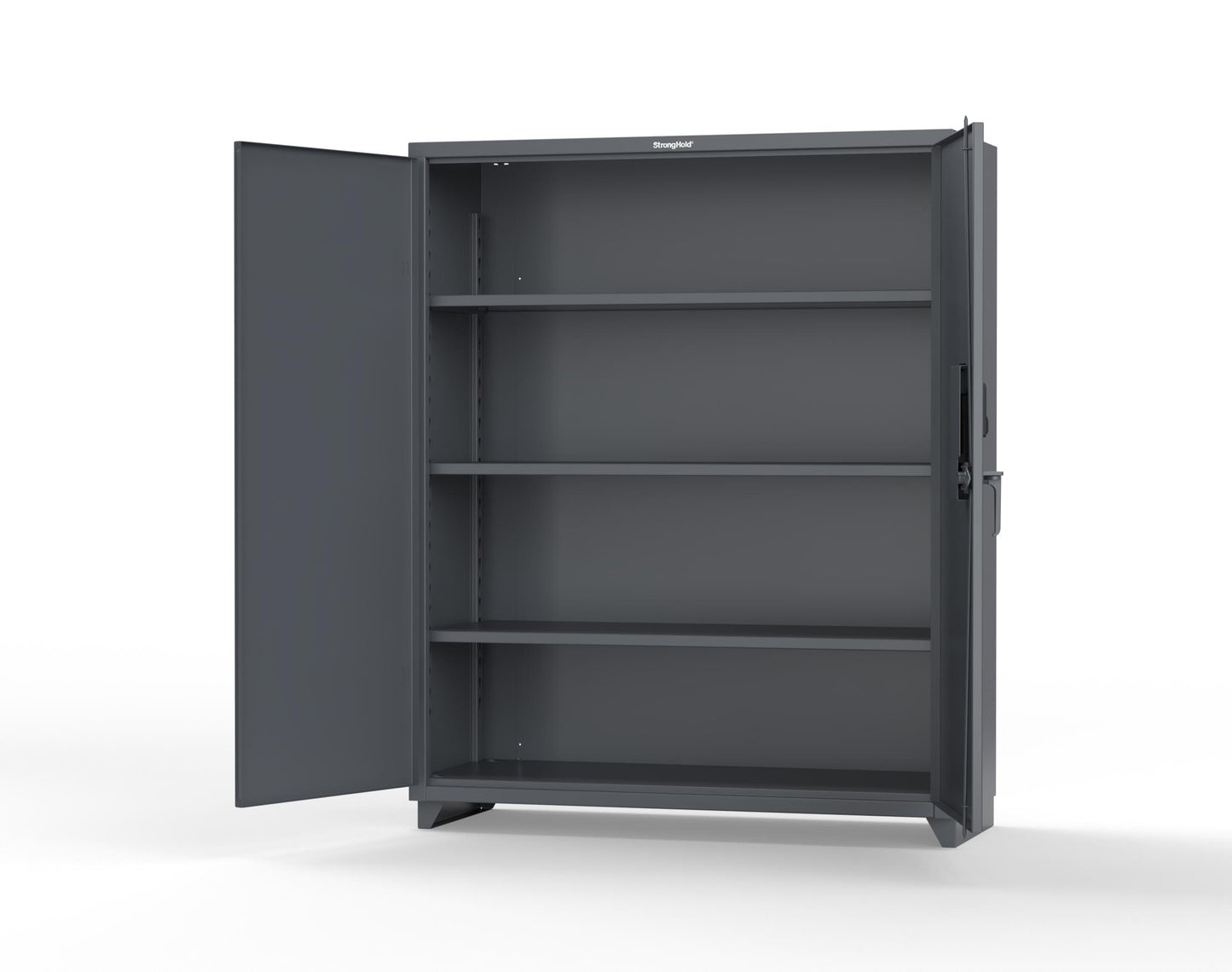 Extra Heavy Duty 14 GA Cabinet with 3 Shelves Secured by Electronic Lock & Card Reader (HID iClass) - 60 In. W x 24 In. D x 75 In. H - 56-243-PI-L-7024