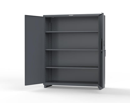 Extra Heavy Duty 14 GA Cabinet with 3 Shelves Secured by Electronic Lock & Card Reader (HID iClass) - 60 In. W x 24 In. D x 75 In. H - 56-243-PI-L-7024