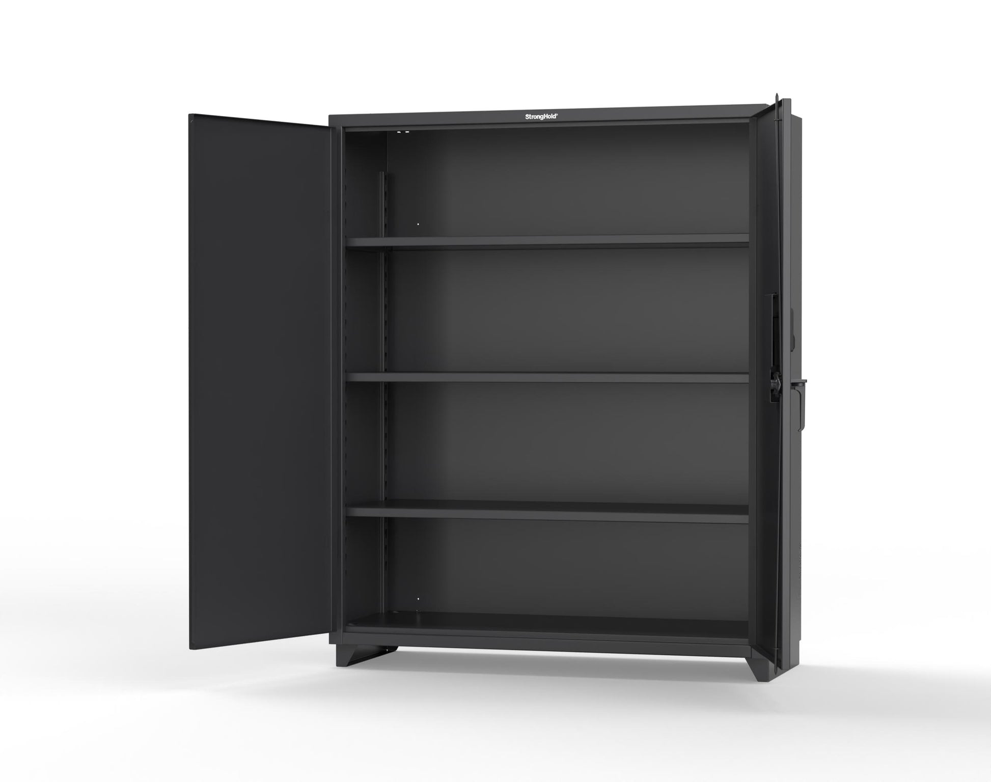 Extra Heavy Duty 14 GA Cabinet with 3 Shelves Secured by Electronic Lock & Card Reader (HID iClass) - 60 In. W x 24 In. D x 75 In. H - 56-243-PI-L-9005
