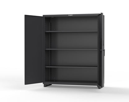 Extra Heavy Duty 14 GA Cabinet with 3 Shelves Secured by Electronic Lock & Card Reader (HID iClass) - 60 In. W x 24 In. D x 75 In. H - 56-243-PI-L-9005
