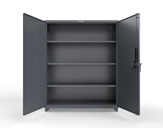 Extra Heavy Duty 14 GA Cabinet with 3 Shelves Secured by Electronic Lock & Card Reader (HID) - 60 In. W x 24 In. D x 75 In. H - 56-243-PX-L-7024