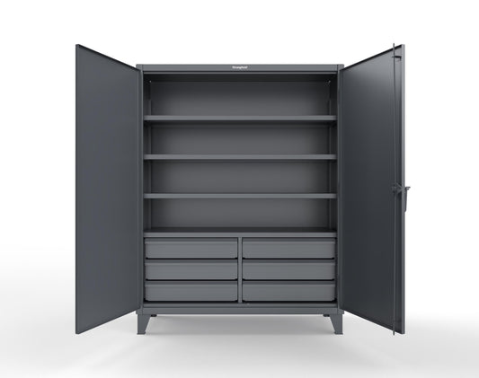 Extreme Duty 12 GA Cabinet with 6 Half-Width Drawers, 4 Shelves - 60 In. W x 24 In. D x 78 In. H - 56-244-6/5DB-7024