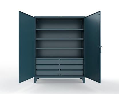 Extreme Duty 12 GA Cabinet with 6 Half-Width Drawers, 4 Shelves - 60 In. W x 24 In. D x 78 In. H - 56-244-6/5DB-5001