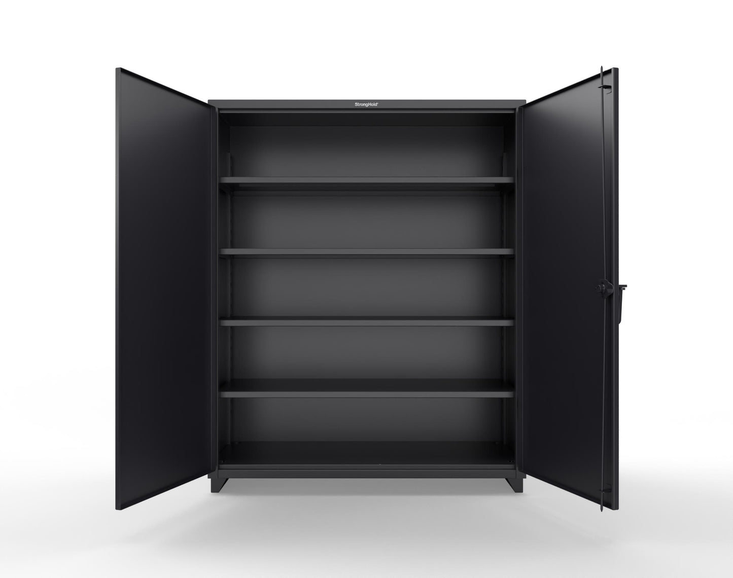 Extra Heavy Duty 14 GA Cabinet with 4 Shelves - 60 In. W x 24 In. D x 75 In. H - 56-244-L-9005