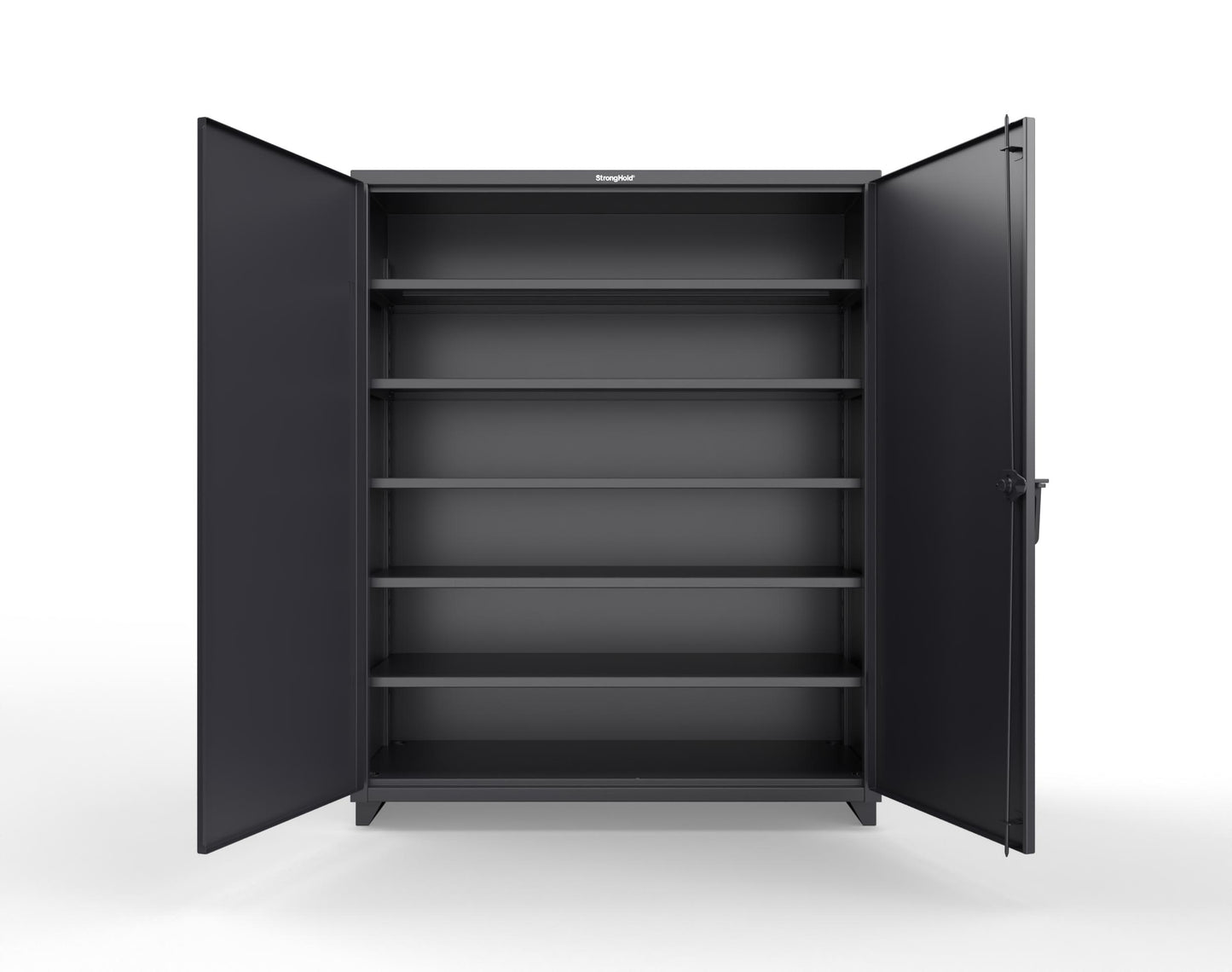 Extra Heavy Duty 14 GA Cabinet with 5 Shelves - 60 In. W x 24 In. D x 75 In. H - 56-245-L-9005