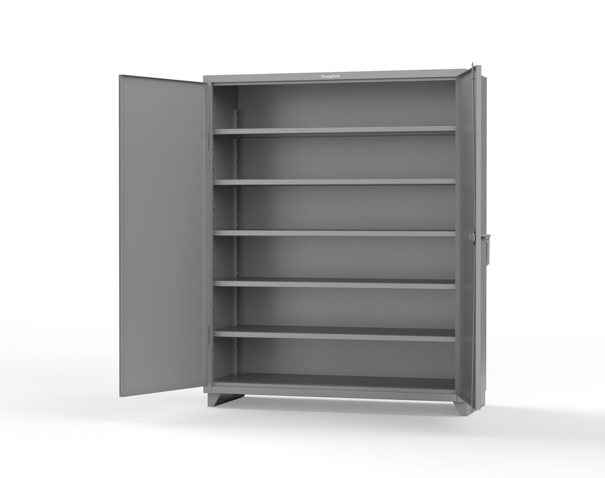 Extra Heavy Duty 14 GA Cabinet with 5 Shelves - 60 In. W x 24 In. D x 75 In. H - 56-245-L-7037