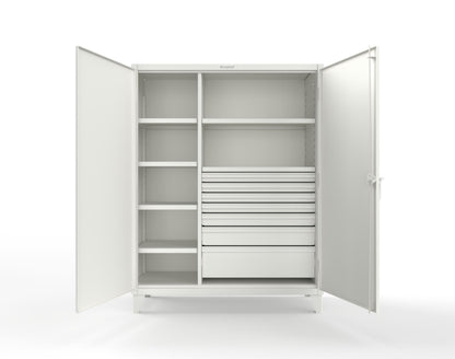 Extreme Duty 12 GA Cabinet with 7 Half-Width Drawers, 6 Shelves - 60 In. W x 24 In. D x 78 In. H - 56-246-7/5DB-9003