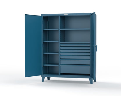 Extreme Duty 12 GA Cabinet with 7 Half-Width Drawers, 6 Shelves - 60 In. W x 24 In. D x 78 In. H - 56-246-7/5DB-5001