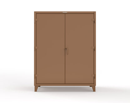 Extreme Duty 12 GA Cabinet with 6 Shelves, Shelf Dividers - 60 In. W x 24 In. D x 78 In. H - 56-246PH-42VD-8008