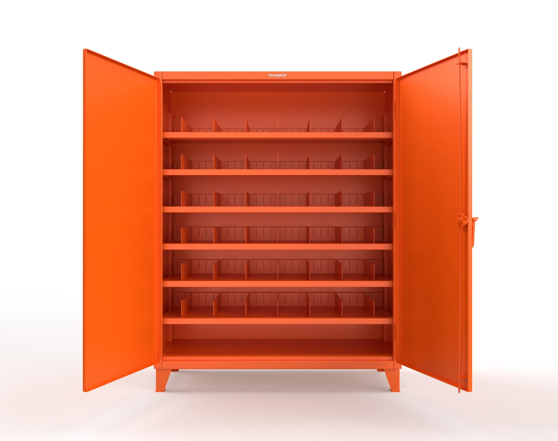 Extreme Duty 12 GA Cabinet with 6 Shelves, Shelf Dividers - 60 In. W x 24 In. D x 78 In. H - 56-246PH-42VD-2009