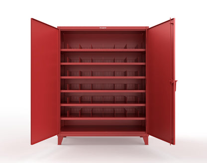 Extreme Duty 12 GA Cabinet with 6 Shelves, Shelf Dividers - 60 In. W x 24 In. D x 78 In. H - 56-246PH-42VD-3001