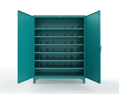 Extreme Duty 12 GA Cabinet with 6 Shelves, Shelf Dividers - 60 In. W x 24 In. D x 78 In. H - 56-246PH-42VD-5021