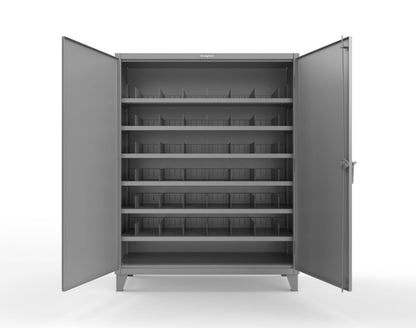 Extreme Duty 12 GA Cabinet with 6 Shelves, Shelf Dividers - 60 In. W x 24 In. D x 78 In. H - 56-246PH-42VD-7037