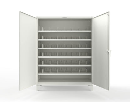 Extreme Duty 12 GA Cabinet with 6 Shelves, Shelf Dividers - 60 In. W x 24 In. D x 78 In. H - 56-246PH-42VD-9003