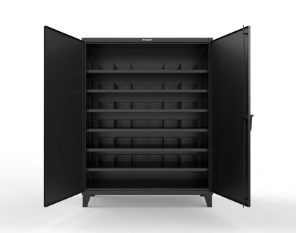 Extreme Duty 12 GA Cabinet with 6 Shelves, Shelf Dividers - 60 In. W x 24 In. D x 78 In. H - 56-246PH-42VD-9005