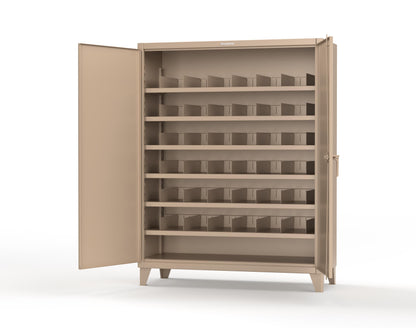 Extreme Duty 12 GA Cabinet with 6 Shelves, Shelf Dividers - 60 In. W x 24 In. D x 78 In. H - 56-246PH-42VD-1019