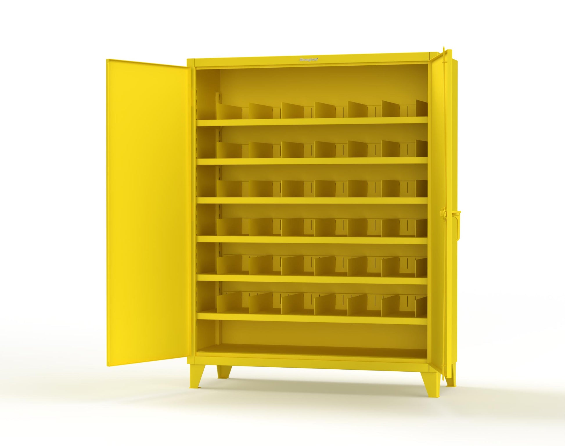 Extreme Duty 12 GA Cabinet with 6 Shelves, Shelf Dividers - 60 In. W x 24 In. D x 78 In. H - 56-246PH-42VD-1021