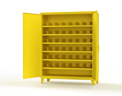 Extreme Duty 12 GA Cabinet with 6 Shelves, Shelf Dividers - 60 In. W x 24 In. D x 78 In. H - 56-246PH-42VD-1021
