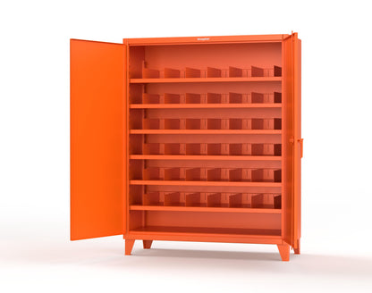Extreme Duty 12 GA Cabinet with 6 Shelves, Shelf Dividers - 60 In. W x 24 In. D x 78 In. H - 56-246PH-42VD-2009