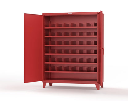 Extreme Duty 12 GA Cabinet with 6 Shelves, Shelf Dividers - 60 In. W x 24 In. D x 78 In. H - 56-246PH-42VD-3001