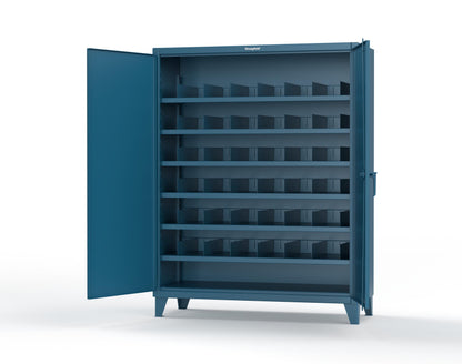 Extreme Duty 12 GA Cabinet with 6 Shelves, Shelf Dividers - 60 In. W x 24 In. D x 78 In. H - 56-246PH-42VD-5001