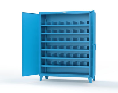 Extreme Duty 12 GA Cabinet with 6 Shelves, Shelf Dividers - 60 In. W x 24 In. D x 78 In. H - 56-246PH-42VD-5012