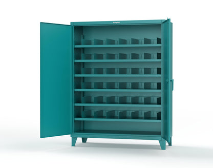 Extreme Duty 12 GA Cabinet with 6 Shelves, Shelf Dividers - 60 In. W x 24 In. D x 78 In. H - 56-246PH-42VD-5021