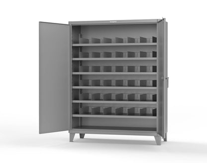 Extreme Duty 12 GA Cabinet with 6 Shelves, Shelf Dividers - 60 In. W x 24 In. D x 78 In. H - 56-246PH-42VD-7037