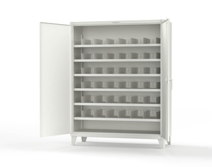 Extreme Duty 12 GA Cabinet with 6 Shelves, Shelf Dividers - 60 In. W x 24 In. D x 78 In. H - 56-246PH-42VD-9003