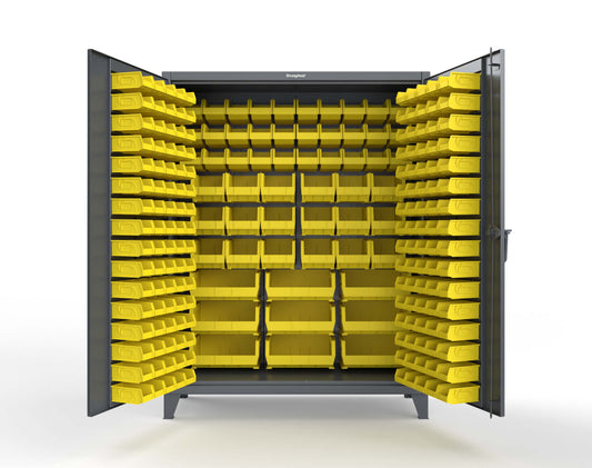 Extreme Duty 12 GA Industrial Cabinet with Multiple Sized Bins - 60 In. W x 24 In. D x 78 In. H - 56-BB-240-MOD-7024