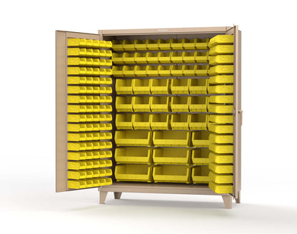 Extreme Duty 12 GA Industrial Cabinet with Multiple Sized Bins - 60 In. W x 24 In. D x 78 In. H - 56-BB-240-MOD-1019