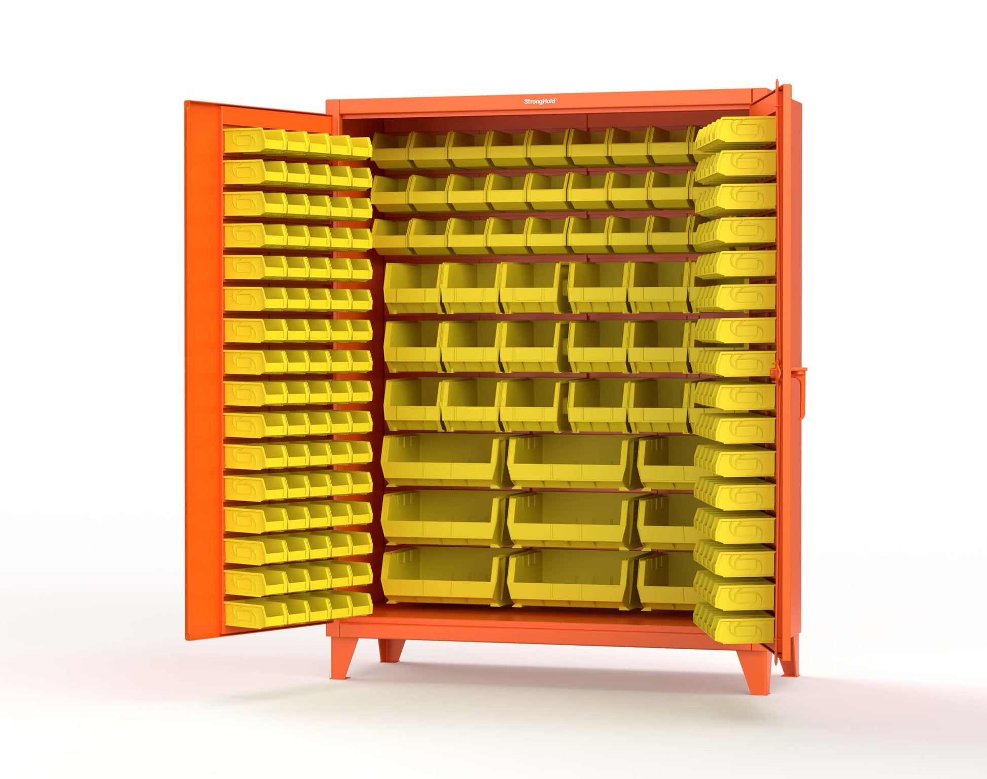 Extreme Duty 12 GA Industrial Cabinet with Multiple Sized Bins - 60 In. W x 24 In. D x 78 In. H - 56-BB-240-MOD-2009